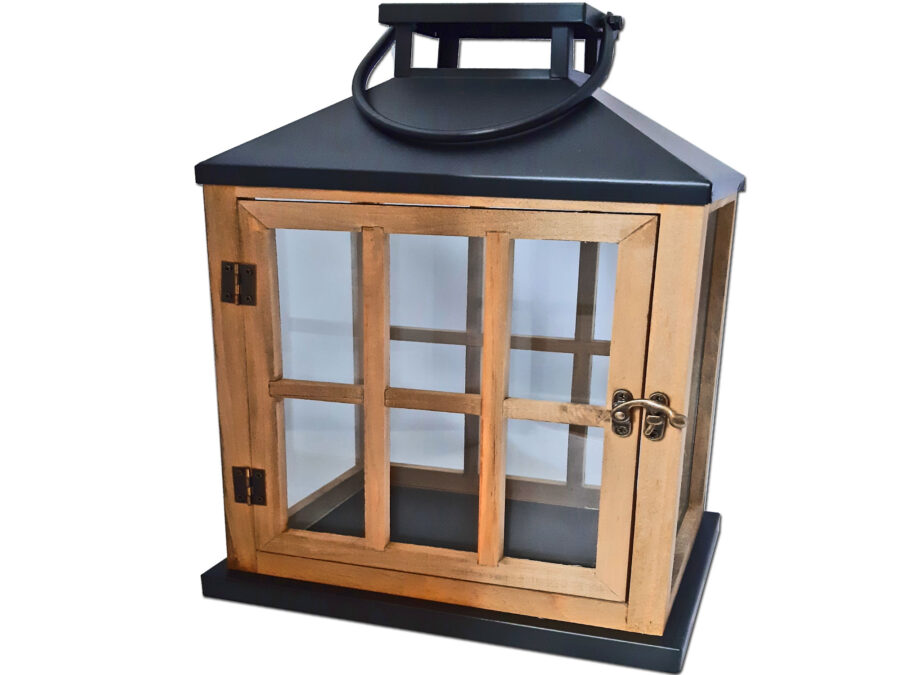 LATARNIA LATARENKA DUŻA DRZWI DREWNO