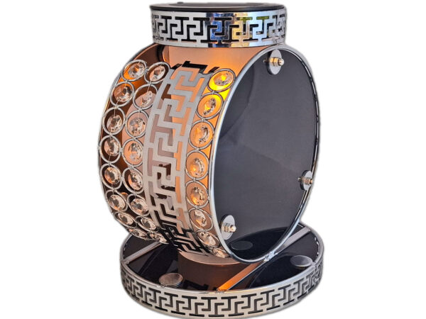 MAMA TATA SOLAR FOTOWOLTAICZNY ZNICZ LAMPION VIP KOŁO SREBRNO-BIAŁY