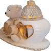 ZNICZ LAMPION FIGURKA NA GRÓB MIŚ Z SERCEM GIPS+WKŁAD LEDOWY