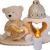 ZNICZ LAMPION FIGURKA NA GRÓB MIŚ Z SERCEM GIPS+WKŁAD LEDOWY