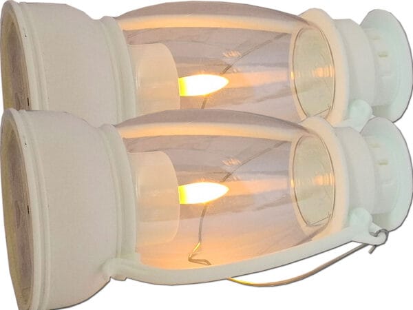 LAMPKA LAMPKI LATARENKA OZDOBA LAMPKA BIAŁA ZESTAW 2 SZTUKI