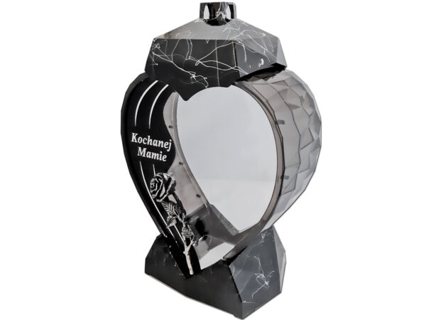 ZNICZ MAMA MAMIE SERCE DEDYKACJA CZARNY MARMUR