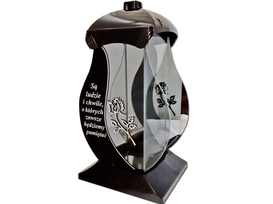 SĄ LUDZIE ZNICZ LAMPION NPL CZARNY RÓŻA SREBRO SENTENCJA