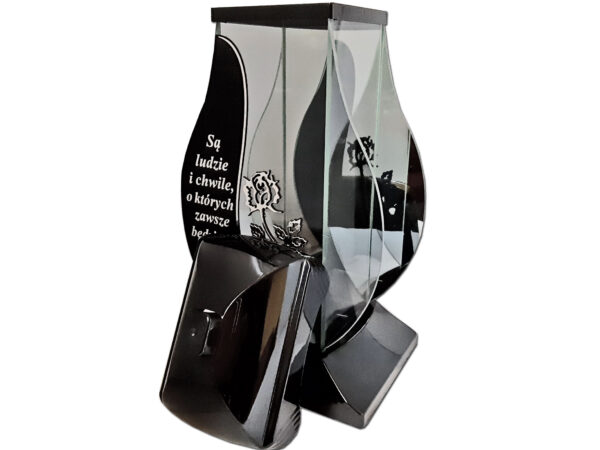 SĄ LUDZIE ZNICZ LAMPION NPL CZARNY RÓŻA SREBRO SENTENCJA