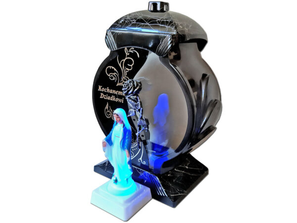 ZNICZ DZIADEK DZIADKOWI OB CZARNY MARMUR +FIGURKA LED