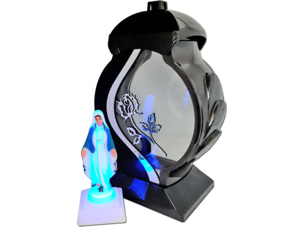 ZNICZ ZNICZE LAMPION OB LUSTRO CZARNY+FIGURKA LED