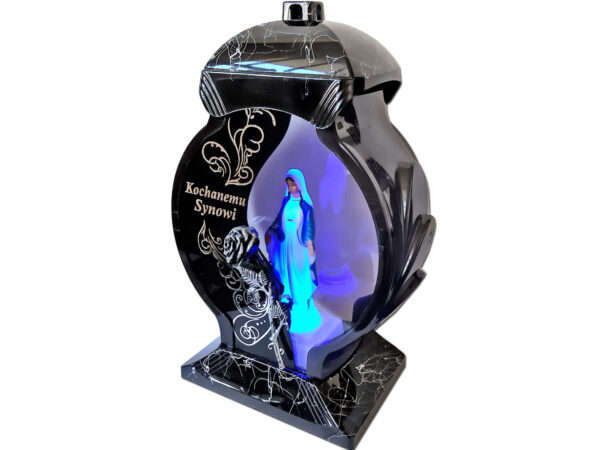 ZNICZ SYN SYNOWI OB CZARNY MARMUR +FIGURKA LED