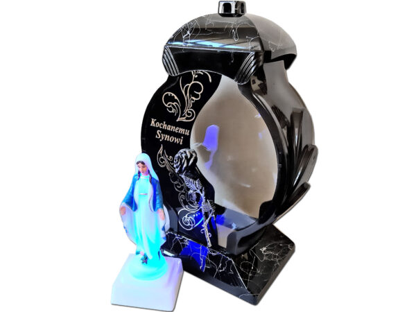 ZNICZ SYN SYNOWI OB CZARNY MARMUR +FIGURKA LED