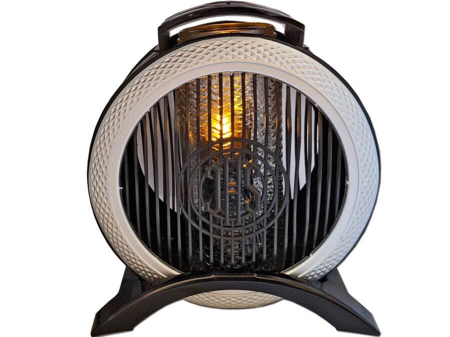 ZNICZ ZNICZE LAMPION NA GRÓB KOŁO OXF CZARNO SREBRNE+ŚWIECA LED CZARNA