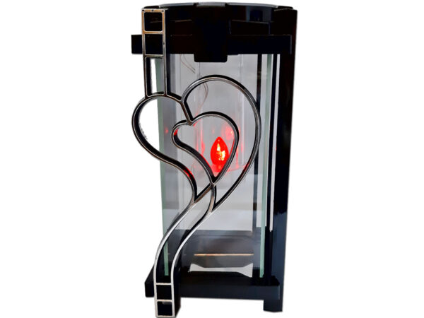 ZNICZ LAMPION PLK SERCE SREBRO NA GRÓB SOLAR SOLARNY FOTOWOLTAICZNY