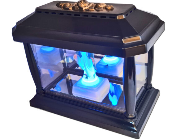 ZNICZ ZNICZE LAMPION PANTEON GŁADKI CZARNY+FIGURKA LED