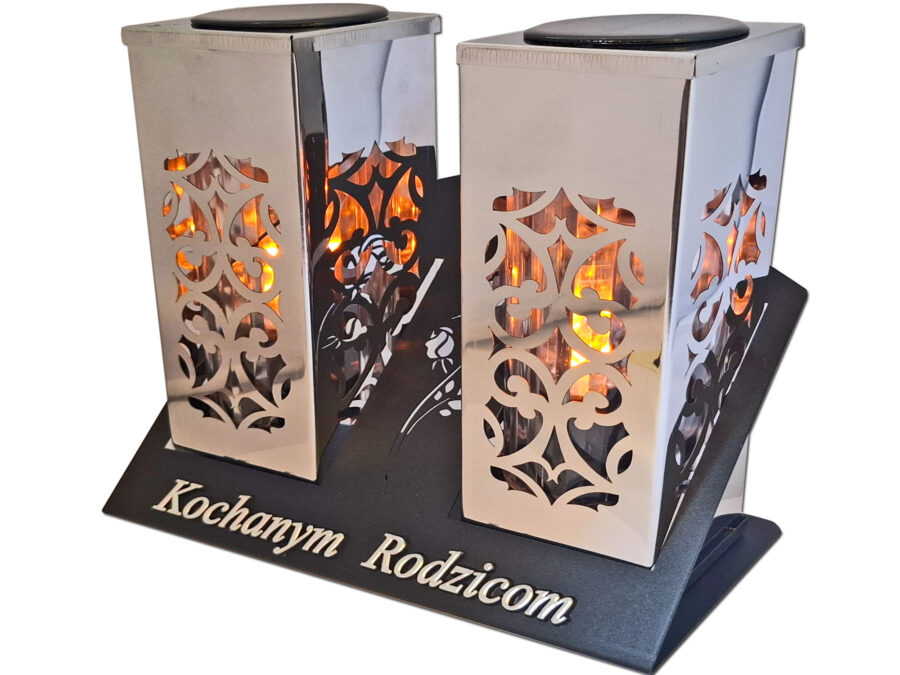 RODZICE RODZICOM I ZNICZ SOLARNY SOLAR FOTOWOLTAICZNY DUET TUBA SREBRO