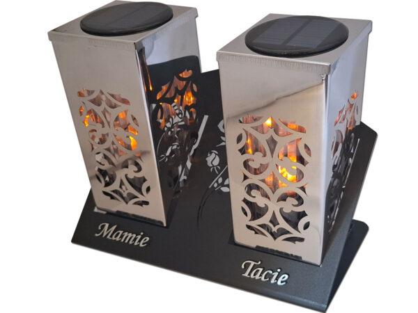 MAMA TATA ZNICZ SOLARNY SOLAR FOTOWOLTAICZNY DUET TUBA SREBRO