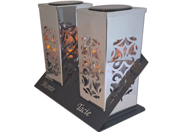 MAMA TATA ZNICZ SOLARNY SOLAR FOTOWOLTAICZNY DUET TUBA SREBRO