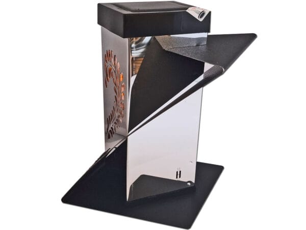 ZNICZ LAMPION SOLARNY SOLAR FOTOWOLTAICZNY KWADRAT SREBRO RÓŻA