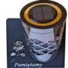 PAMIĘTAMY ZNICZ LAMPION SOLARNY SOLAR FOTOWOLTAICZNY TUBA RÓŻA SREBRO
