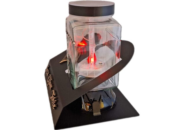 ZNICZ LAMPION SOLARNY FOTOWOLTAICZN NA GRÓB SENTENCJA SKOS PIXEL CZARNY