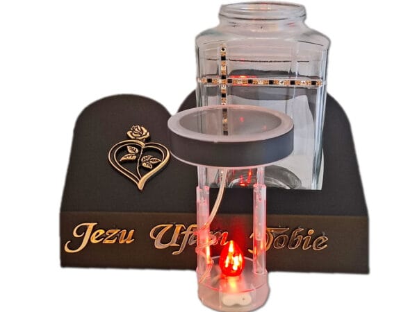 ZNICZ LAMPION SOLARNY FOTOWOLTAICZN NA GRÓB SENTENCJA SKOS PIXEL CZARNY