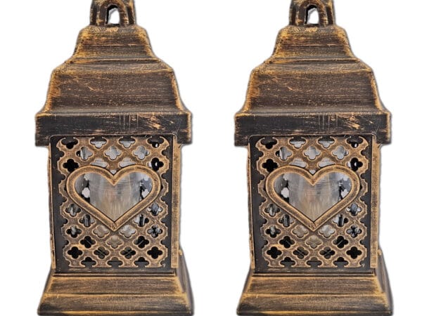 ZNICZ ZNICZE LAMPION NA GRÓB ZESTAW 2 SZTUKI KATEDRA ADM SERCE ZŁOTO +WKŁAD