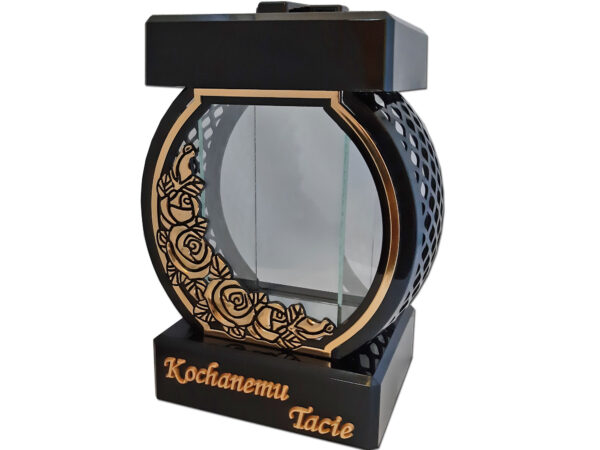 TATA TACIE ZNICZ LAMPION NA GRÓB KOŁO RTN RÓŻA RAMA ZŁOTO