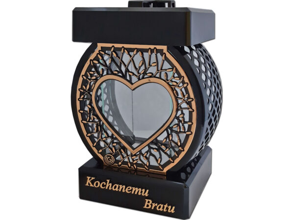 BRAT BRATU ZNICZ LAMPION NA GRÓB KOŁO RTN SERCE RAMA ZŁOTO