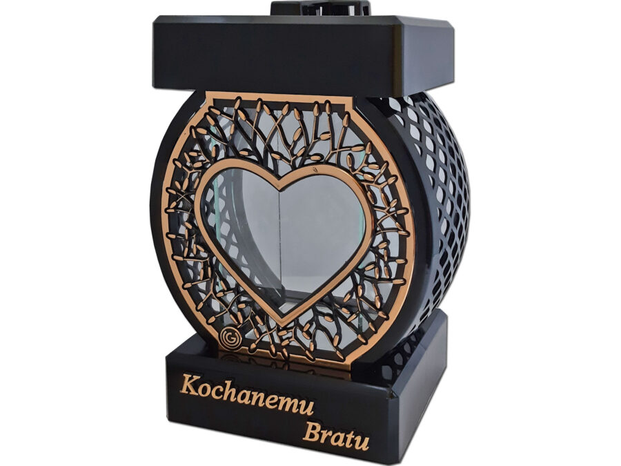 BRAT BRATU ZNICZ LAMPION NA GRÓB KOŁO RTN SERCE RAMA ZŁOTO