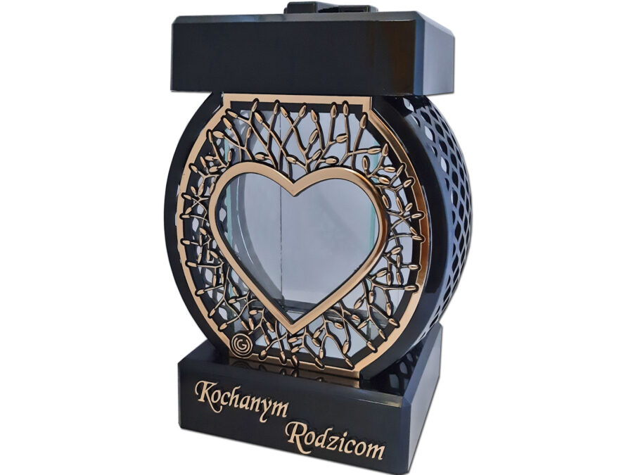 RODZICE RODZICOM ZNICZ LAMPION NA GRÓB KOŁO RTN SERCE RAMA ZŁOTO