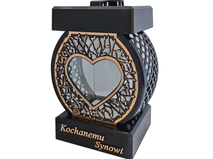 SYN SYNOWI ZNICZ LAMPION NA GRÓB KOŁO RTN SERCE RAMA ZŁOTO