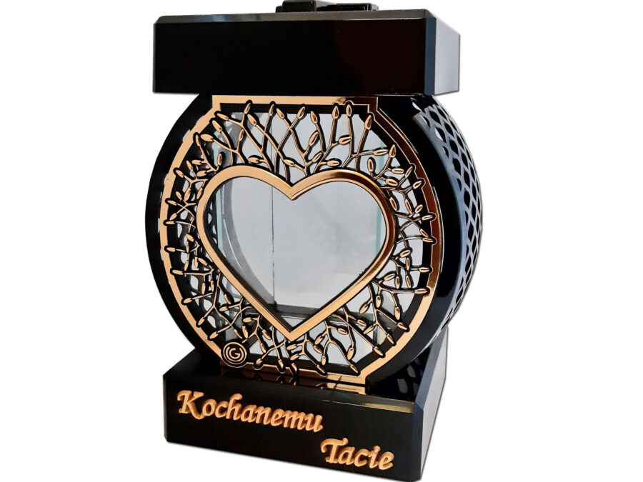 TATA TACIE ZNICZ LAMPION NA GRÓB KOŁO RTN SERCE RAMA ZŁOTO