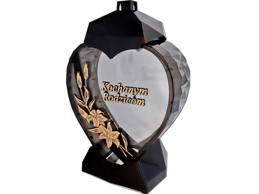 RODZICE RODZICOM ZNICZ ZNICZE LAMPION SERCE D KALIA CZARNY ZŁOTO LITERY