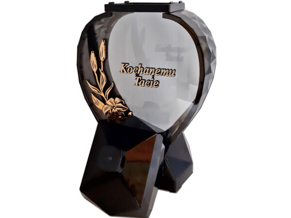 TATA TACIE ZNICZ ZNICZE LAMPION SERCE D KALIA CZARNY ZŁOTO LITERY