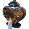 ZNICZ LAMPION NA GRÓB SERCE GIGANT RAMKA SERCE+ŚWIECA LED