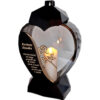 DZIADEK DZIADKOWI ZNICZ LAMPION SERCE D CZARNY RÓŻA SENTENCJA ZŁOTO+ŚWIECA LED BIAŁA
