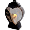 MĄŻ MĘŻOWI ZNICZ LAMPION SERCE D CZARNY RÓŻA SENTENCJA ZŁOTO+ŚWIECA LED BIAŁA