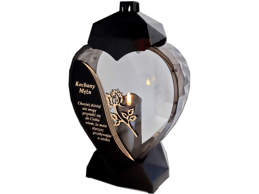 serc-na-maz-ro-zl-sw-c1.jpg MĄŻ MĘŻOWI ZNICZ LAMPION SERCE D CZARNY RÓŻA SENTENCJA ZŁOTO+ŚWIECA LED CZARNA