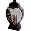 SYN SYNOWI ZNICZ LAMPION SERCE D CZARNY RÓŻA SENTENCJA ZŁOTO+ŚWIECA LED CZARNA