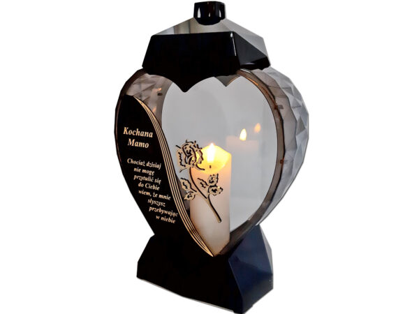 serc-nap-mam-wie-ro-zl-sw1.jpg MAMA MAMIE ZNICZ LAMPION SERCE D CZARNY RÓŻA SENTENCJA ZŁOTO+ŚWIECA LED