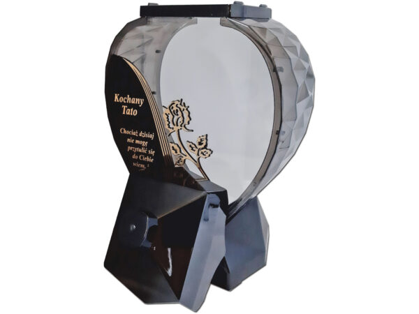 TATA TACIE ZNICZ ZNICZE LAMPION SERCE D CZARNY RÓŻA SENTENCJA ZŁOTO