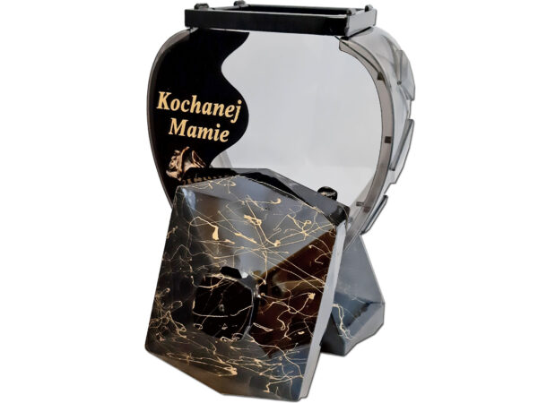 ZNICZ MAMA MAMIE SERCE MAŁE DEDYKACJA CZARNO ZŁOTY