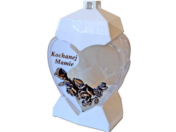 ZNICZ MAMA MAMIE SERCE MAŁE DEDYKACJA BIAŁY