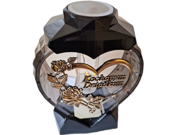 DZIADKOM DZIADKI ZNICZ LAMPION SERCE ZŁOTO NA GRÓB SOLARNY FOTOWOLTAICZNY