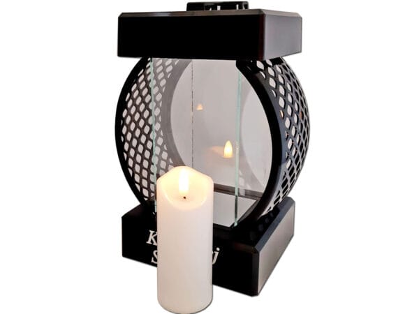 siostra-sre-kolo-rat-sw-b2.jpg SIOSTRA SIOSTRZE SR ZNICZ LAMPION KOŁO RTN GŁADKI CZARNY+ŚWIECA LED BIAŁA