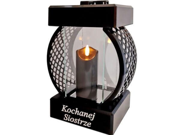 siostra-sre-kolo-rat-sw-c1.jpg SIOSTRA SIOSTRZE SR ZNICZ LAMPION KOŁO RTN GŁADKI CZARNY+ŚWIECA LED CZARNA
