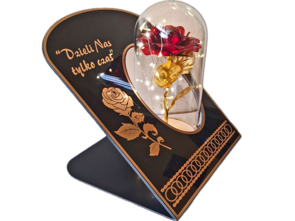 ZNICZ ZNICZE LAMPION NA GRÓB SKOS RÓŻA DR BORDOWA+LAMPKI LED