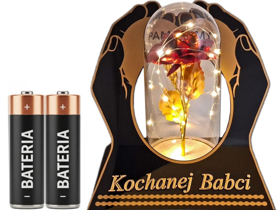 skos-rece-roz-cze-babc1.jpg BABCIA BABCI ZNICZ LAMPION NA GRÓB SKOS DŁONIE RÓŻA CZERWONA+LEDY