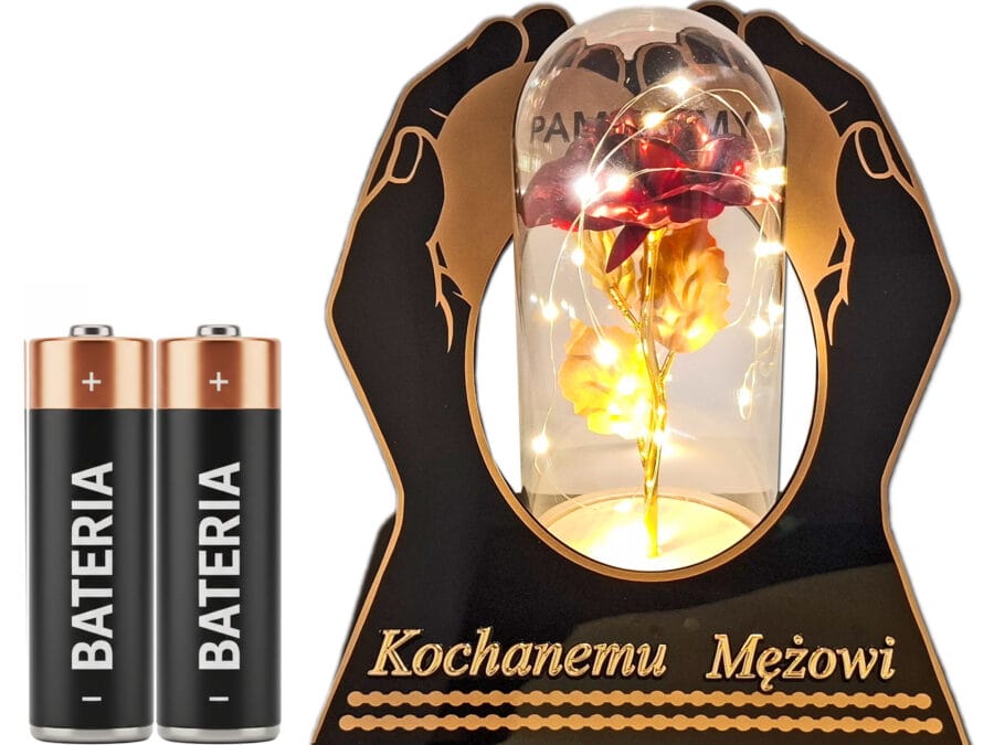 skos-rece-roz-cze-maz1.jpg MĄŻ MĘŻOWI ZNICZ LAMPION NA GRÓB SKOS DŁONIE RÓŻA CZERWONA+LEDY