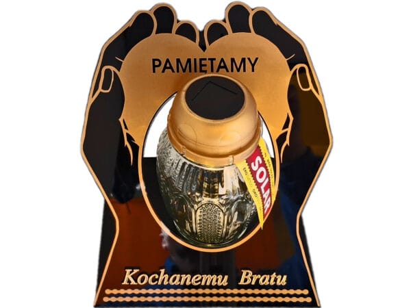 BRAT BRATU ZNICZ LAMPION NA GRÓB SKOS DŁONIE SOLAR