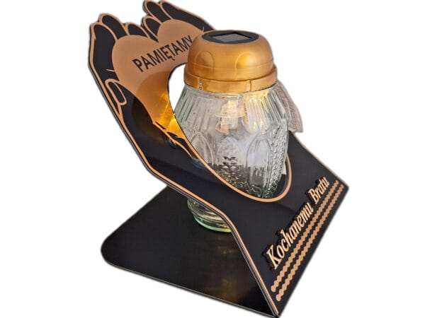 BRAT BRATU ZNICZ LAMPION NA GRÓB SKOS DŁONIE SOLAR