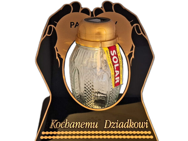 DZIADEK DZIADKOWI ZNICZ LAMPION NA GRÓB SKOS DŁONIE SOLAR