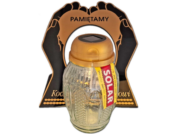 DZIADEK DZIADKOWI ZNICZ LAMPION NA GRÓB SKOS DŁONIE SOLAR